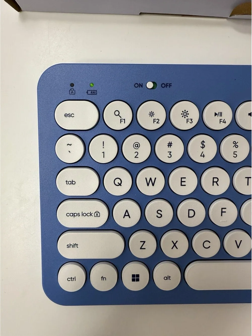 Onn Compact Wireless Keyboard, 78 Keys, Blue Retro Round Keycaps